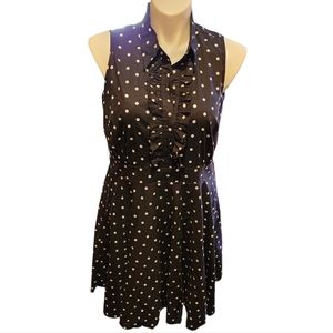 City Chic NWT Spotty Dotty Dress, A-Line Ruffles Black Polka Dot, Size M (18 US)